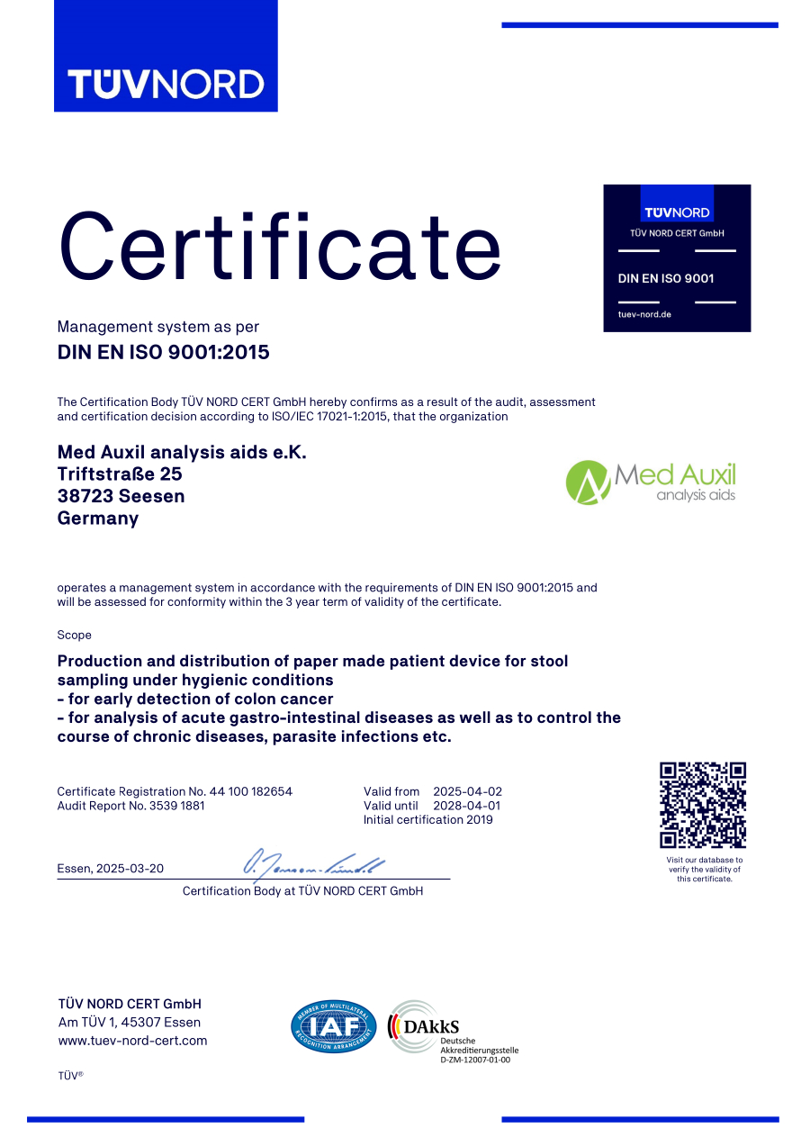 DIN EN ISO 9001:2015 Certificate